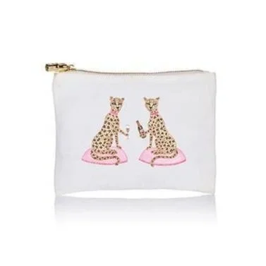 $21.99 LEOPARDS AND CHAMPAGNE MAKEUP BAG