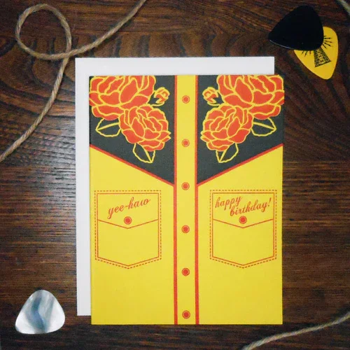 YEEHAW WESTERN SHIRT BIRTHDAY CARD