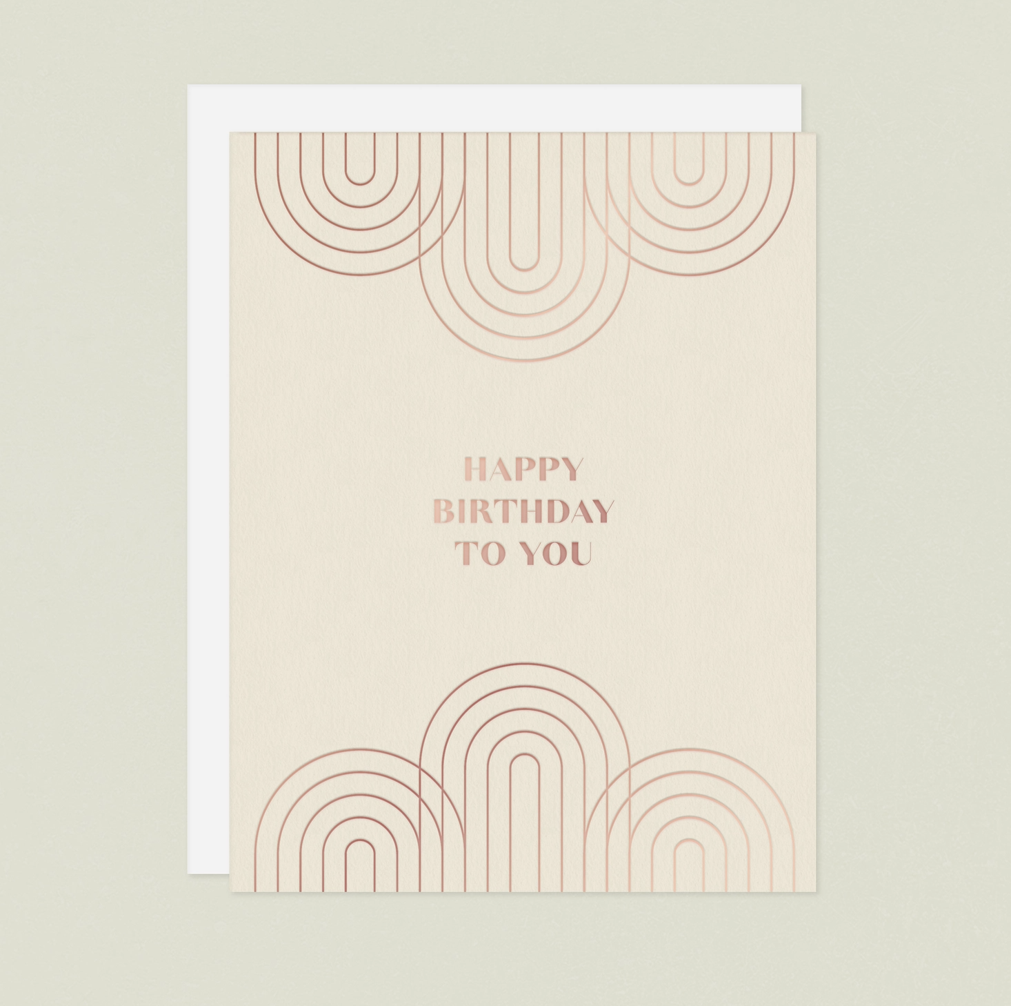 ARCHES ART DECO ROSE GOLD FOIL HAPPY BIRTHDAY CARD
