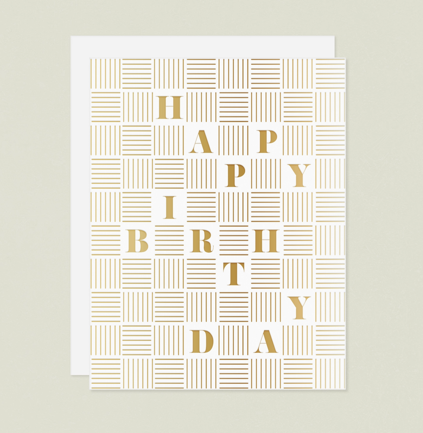 GOLD FOIL CHECKER HAPPY BIRTHDAY CARD