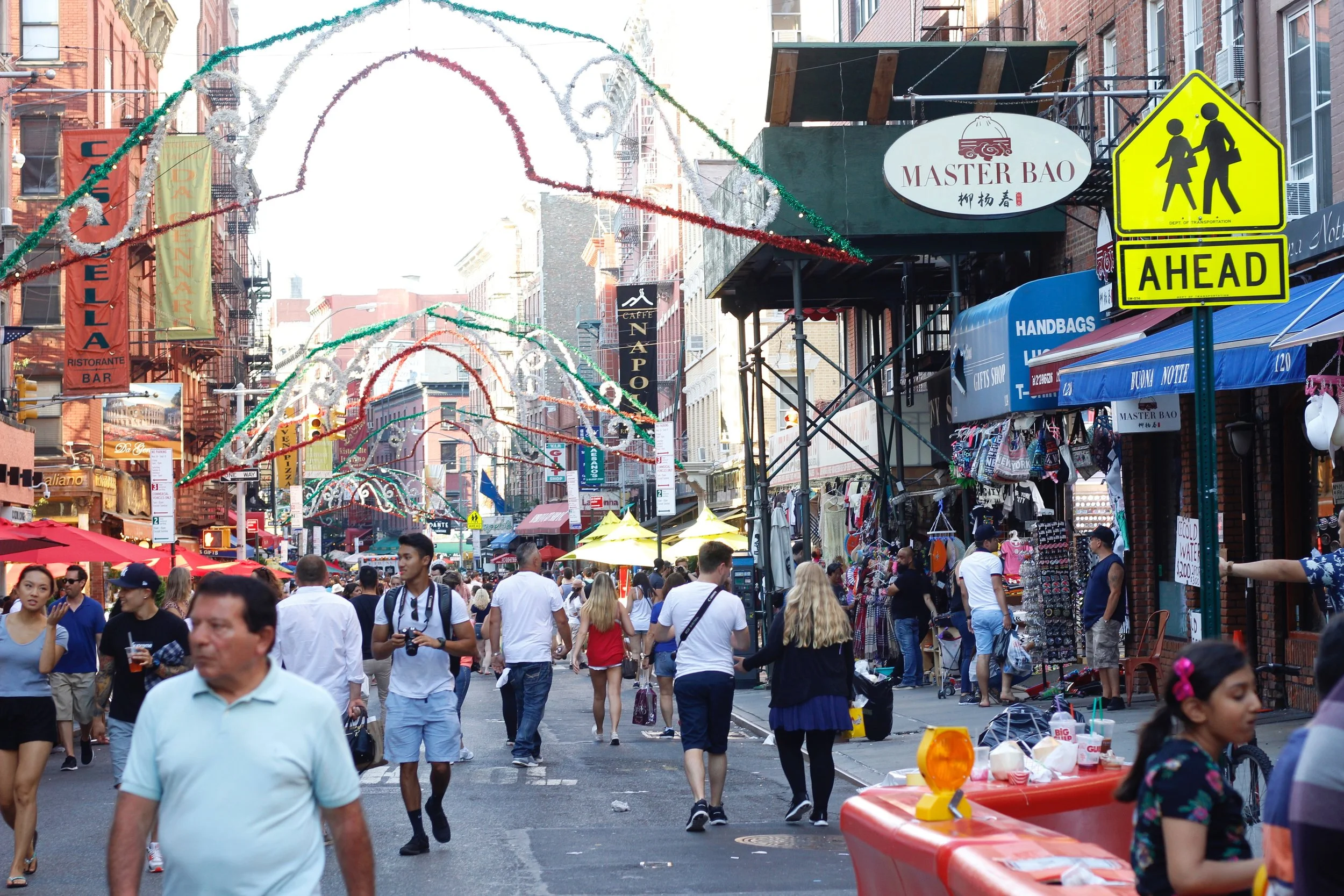 Exploring Little Italy, NOLITA area on a Saturday.