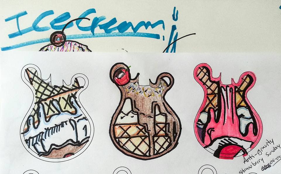 Sketches for Ice Cream Series by Jose Gallo - Mixed Media, Summer 2016