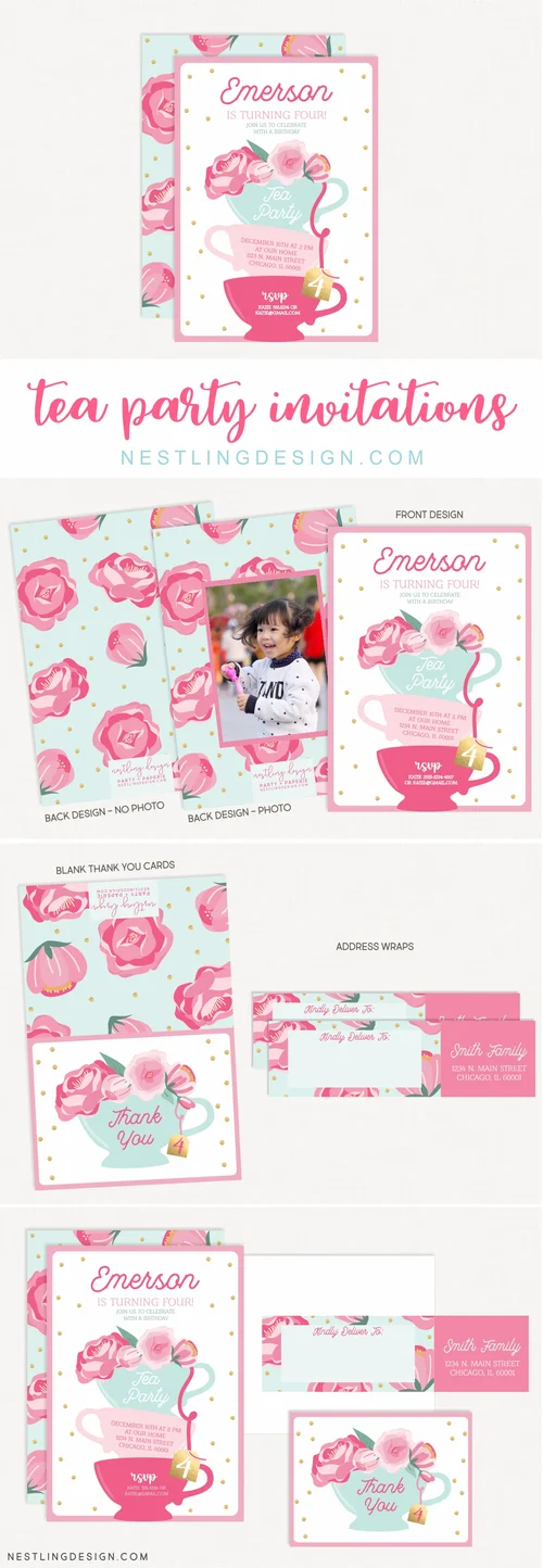 Tea Party Invitation Set — Nestling Design