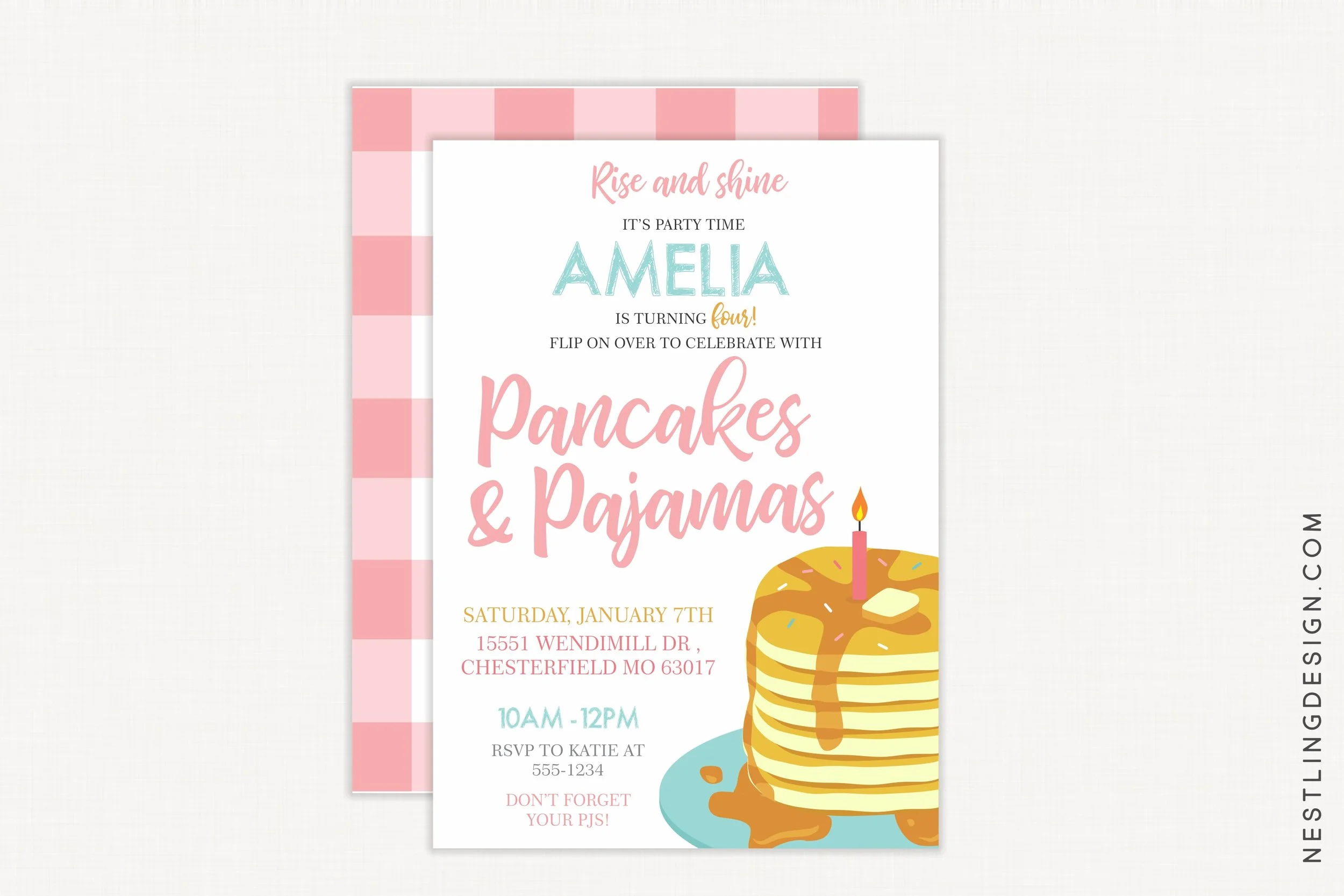 Pancakes + Pajamas Invitation Set