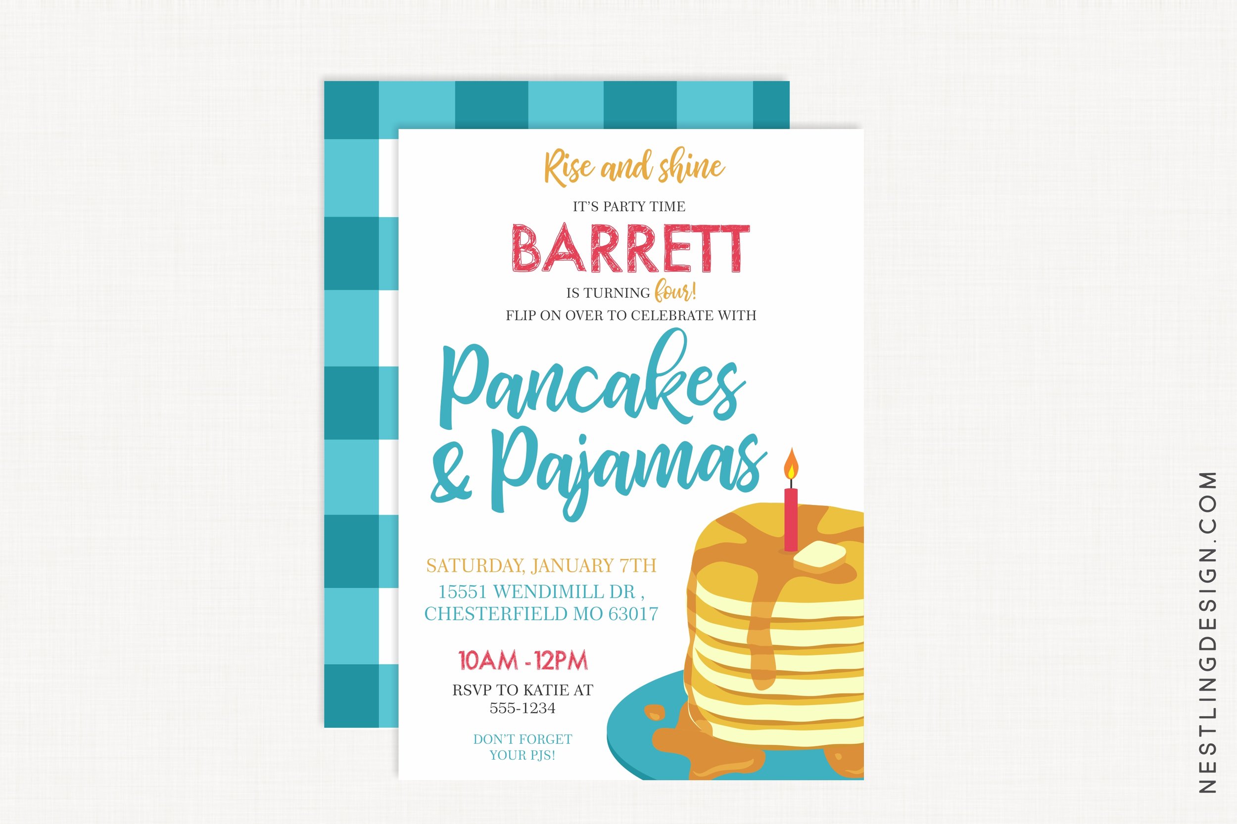 Pancakes + Pajamas Invitation Set