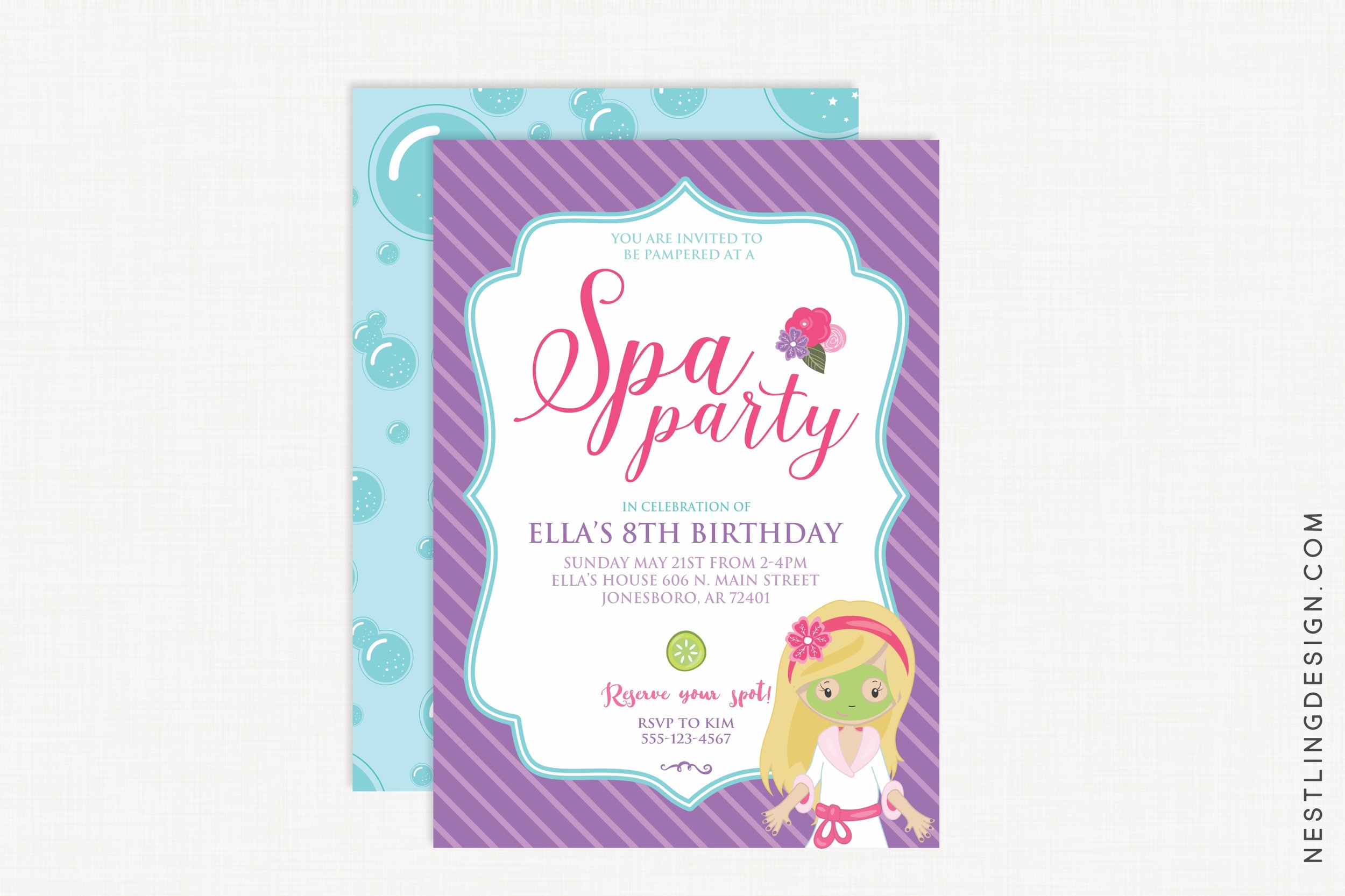 Spa Birthday Invitation