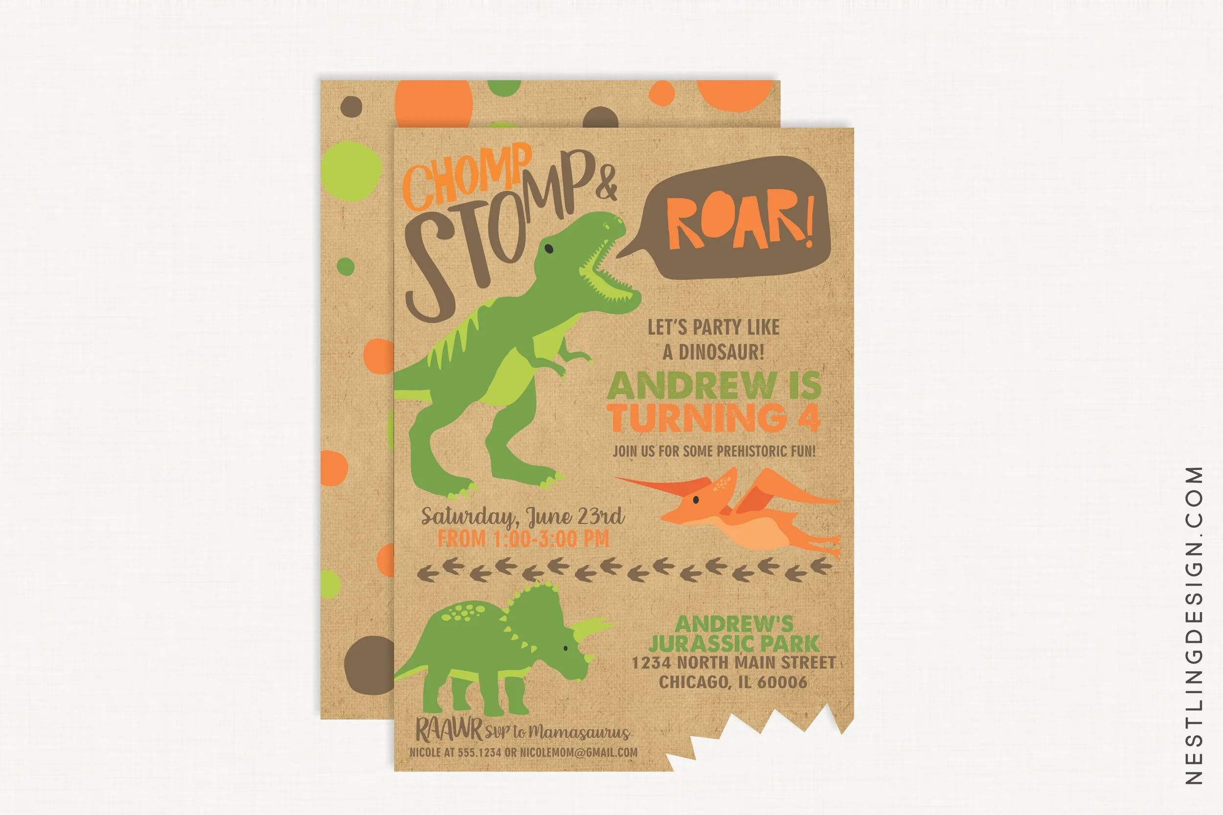 Dinosaur Brown Invitation1.jpg