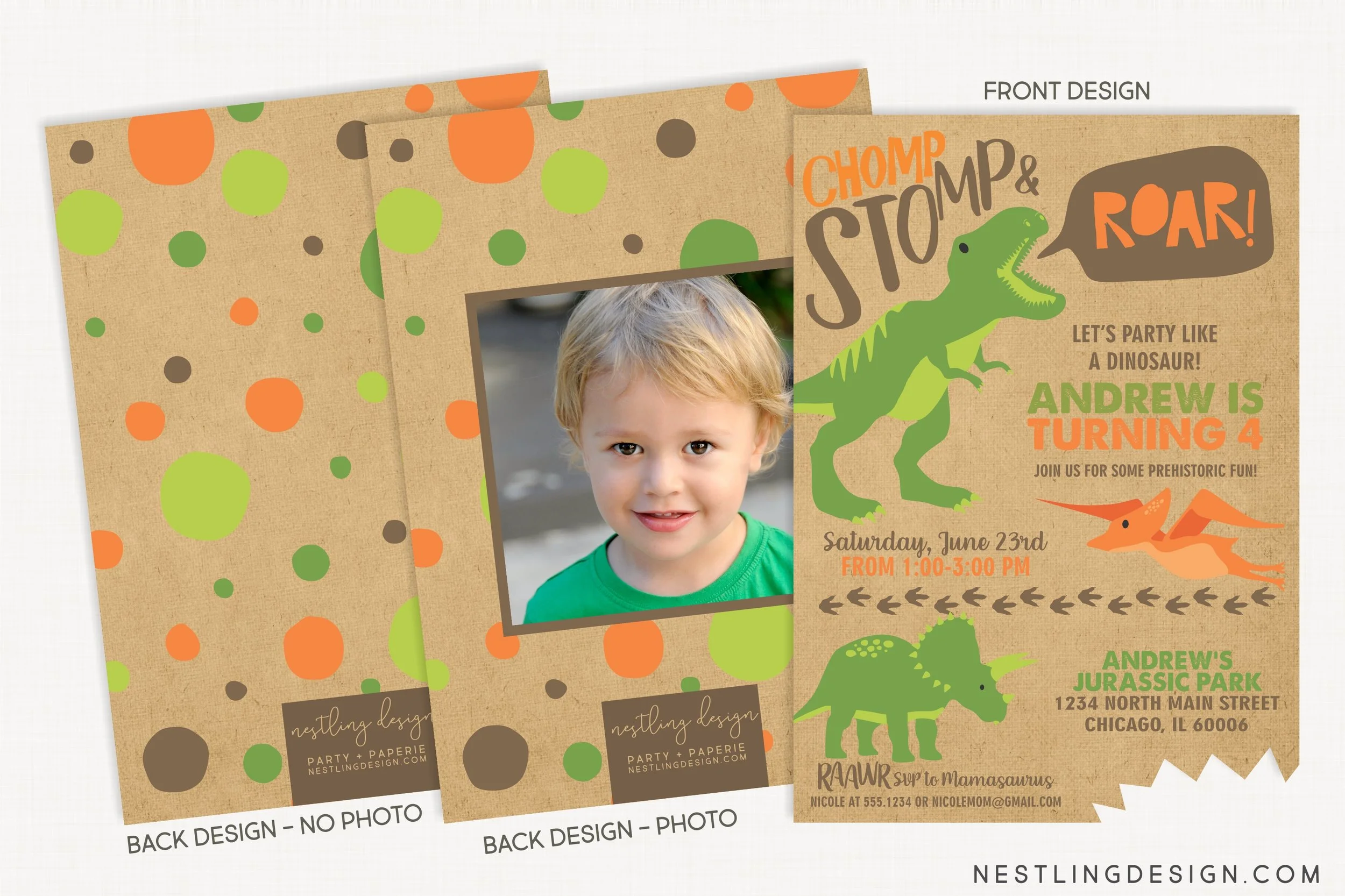 Dinosaur Brown Invitation2.jpg