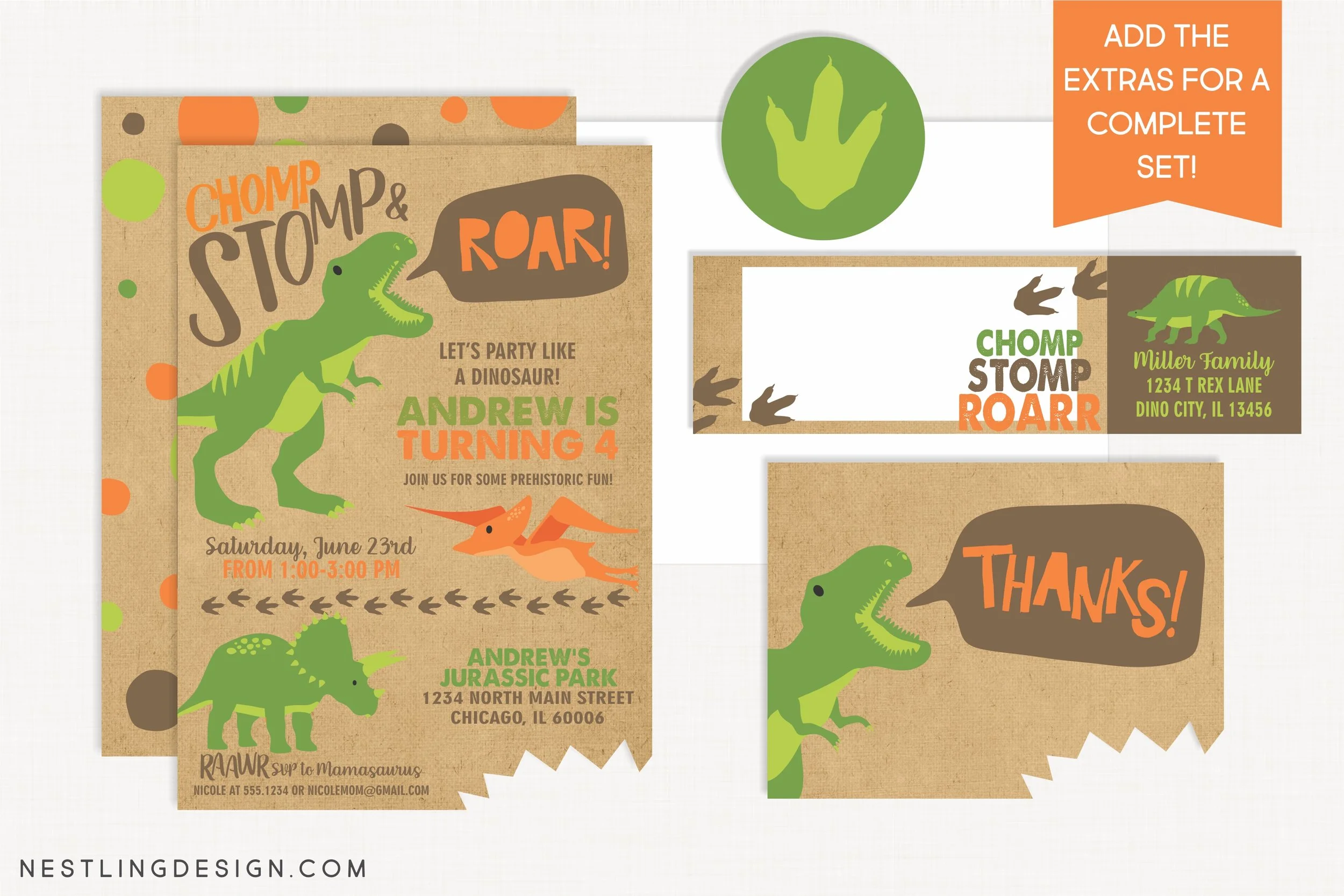 Dinosaur Brown Invitation4.jpg