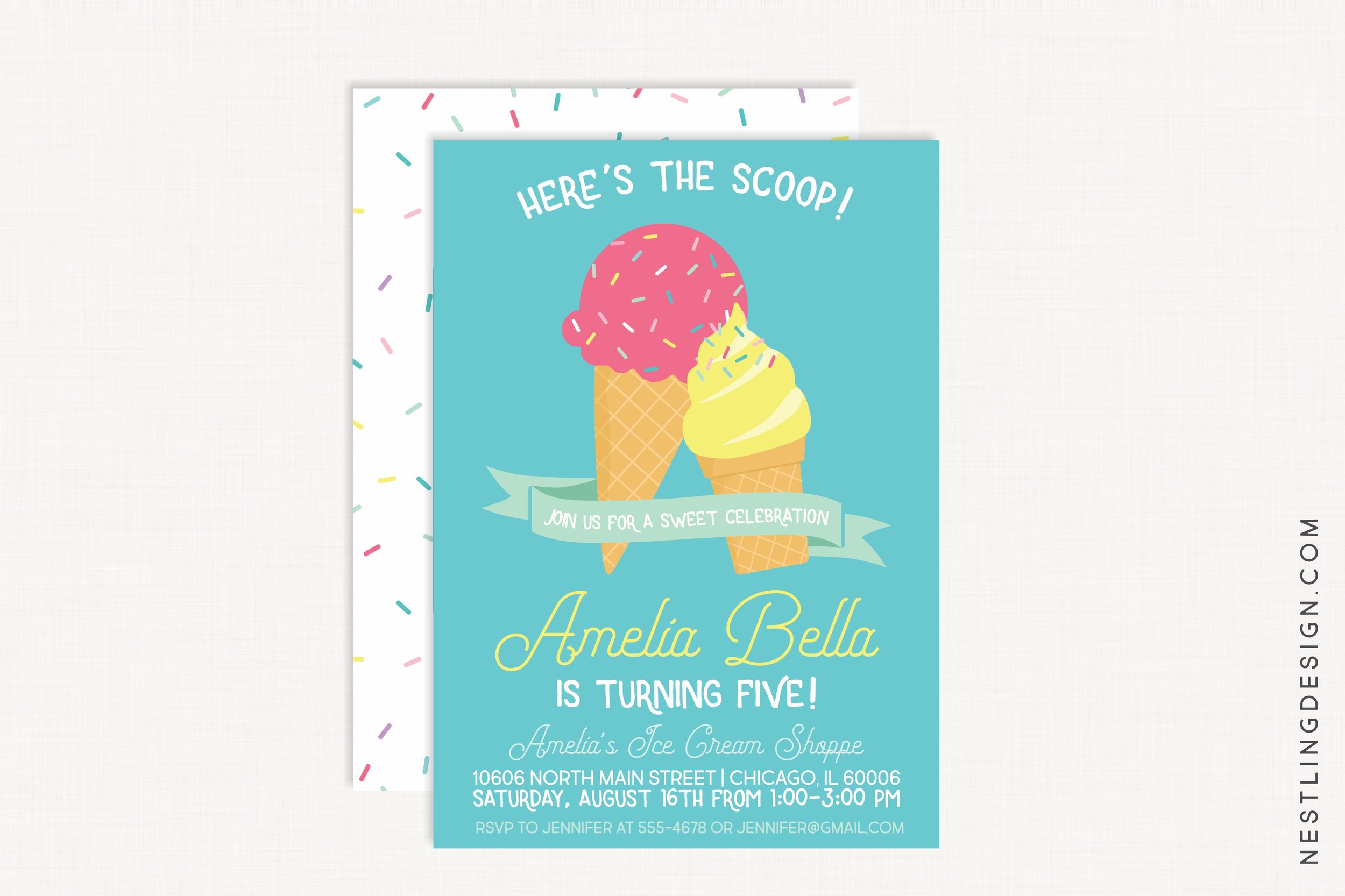 Ice Cream Invitation Set