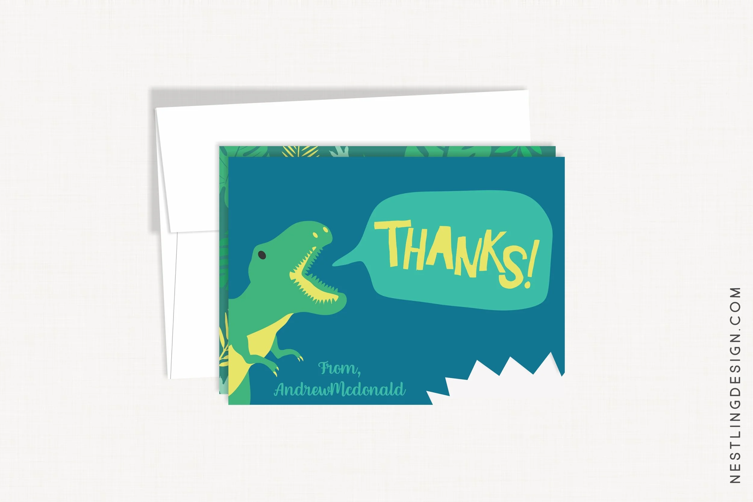 Dinosaur Thank You Cards (Blue)