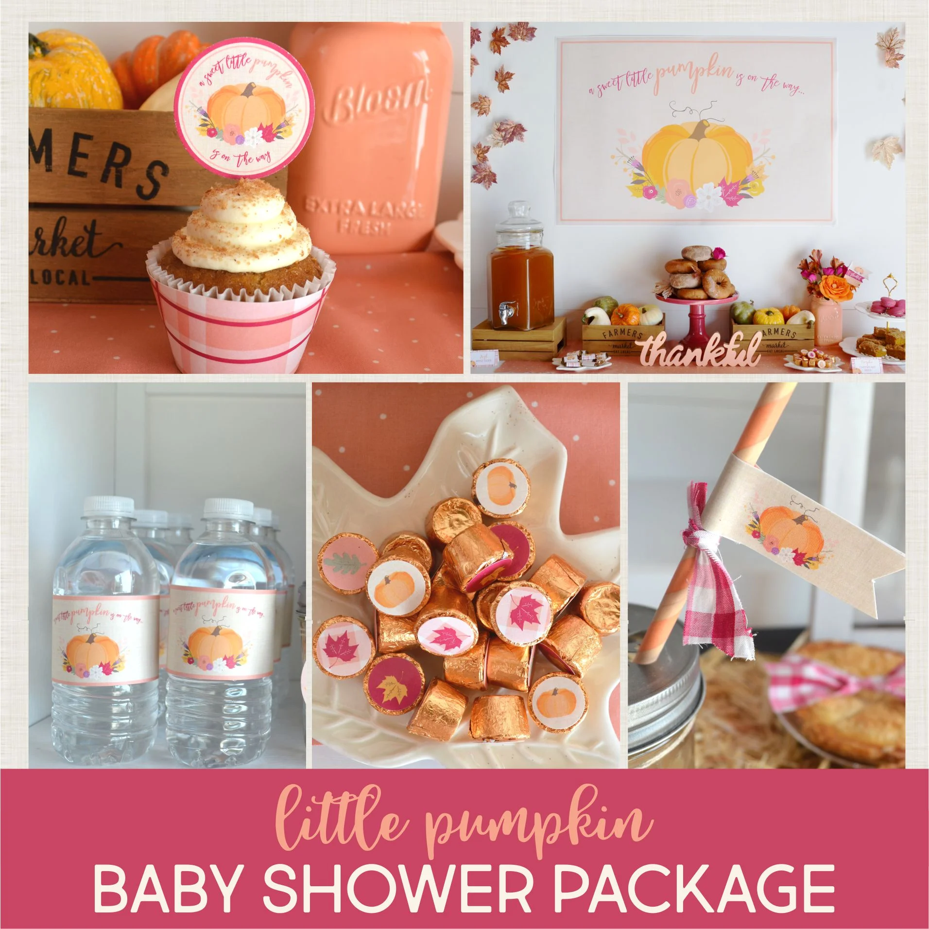 Pumpkin Baby Shower Party Package {Peach}