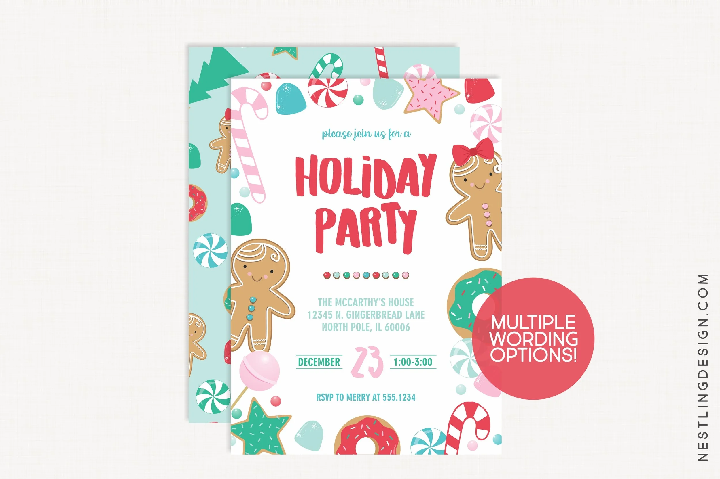 Holiday Gingerbread Invitation