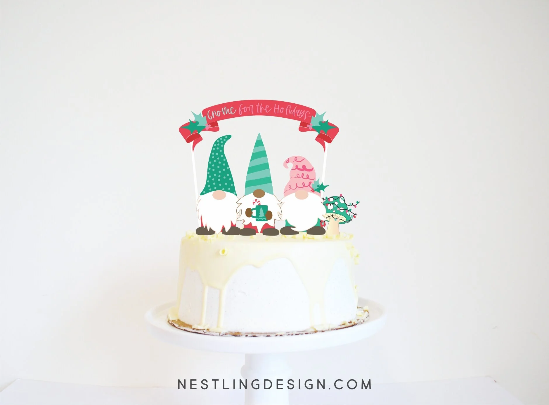 Gnome Holiday Cake Topper