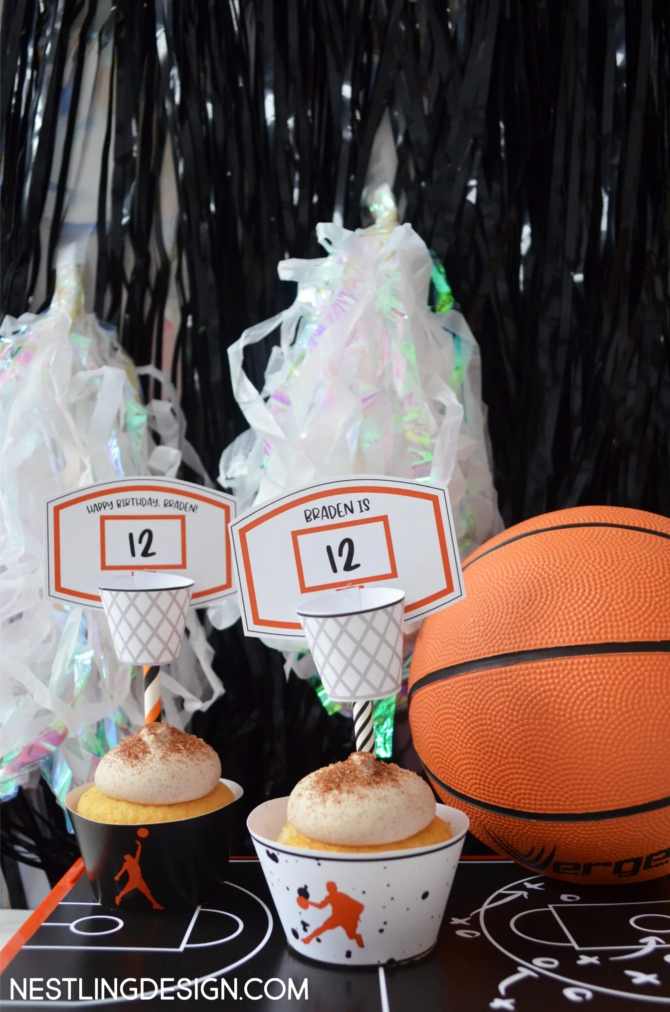 Basketball Party cupcake toppers