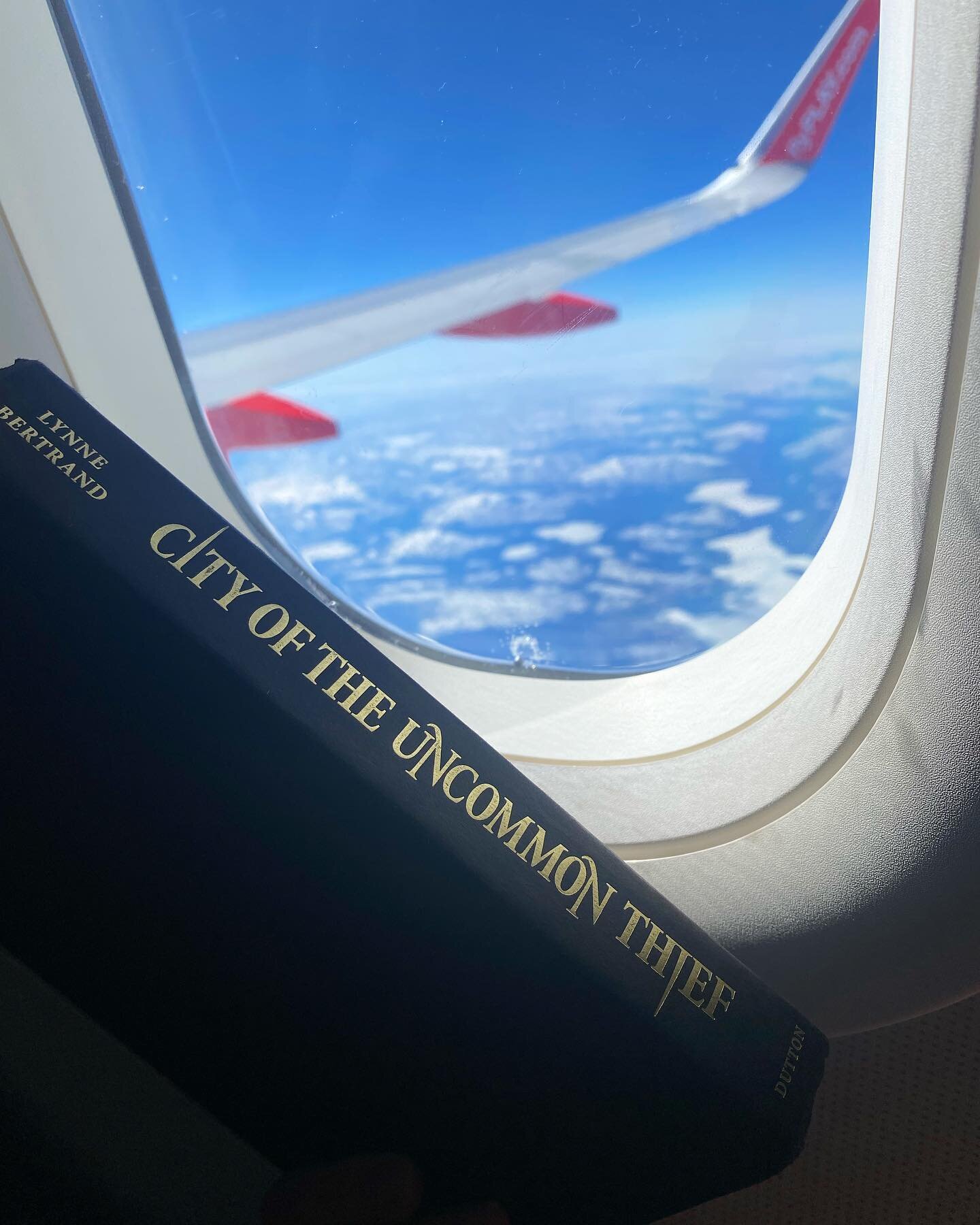 A plane ride is always made better with a good book. I thoroughly enjoyed reading City of the Uncommon Thief, a captivating work of fantasy by my friend and eloquent author @lynnebertrand, while flying over Iceland after a quick layover (commemorated