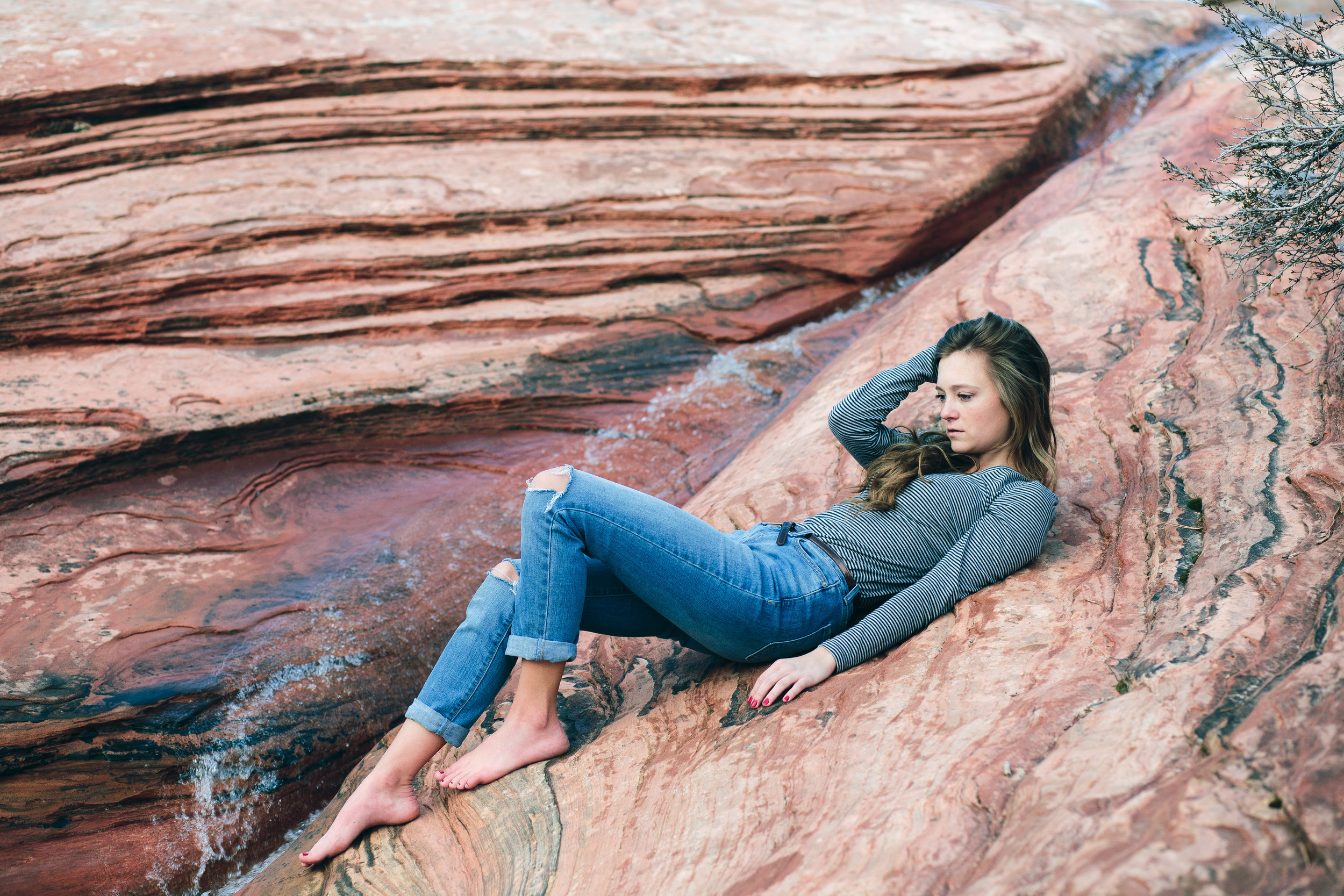 Beautiful girl modeling in Zion National Park