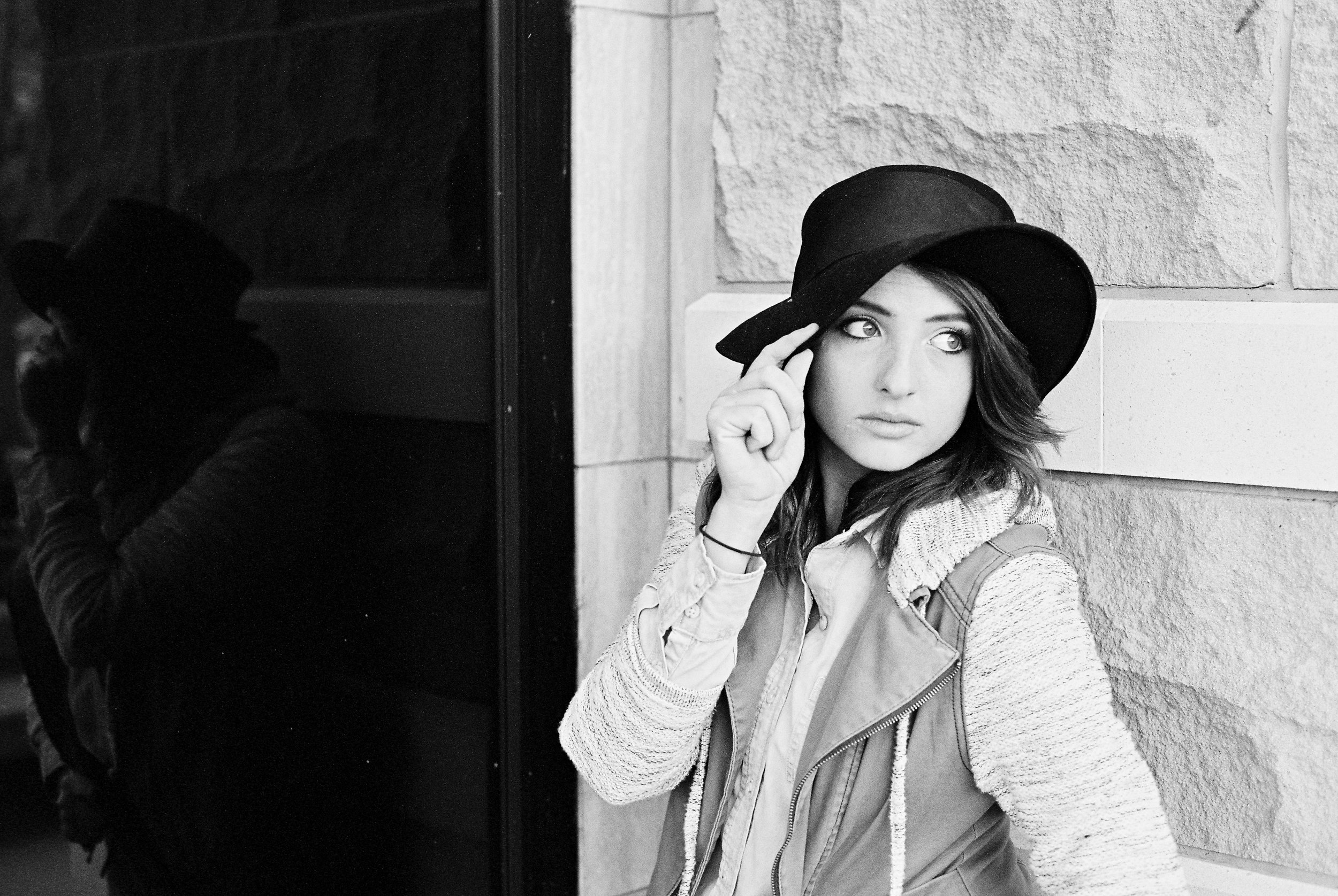 Urban portraits on black and white film