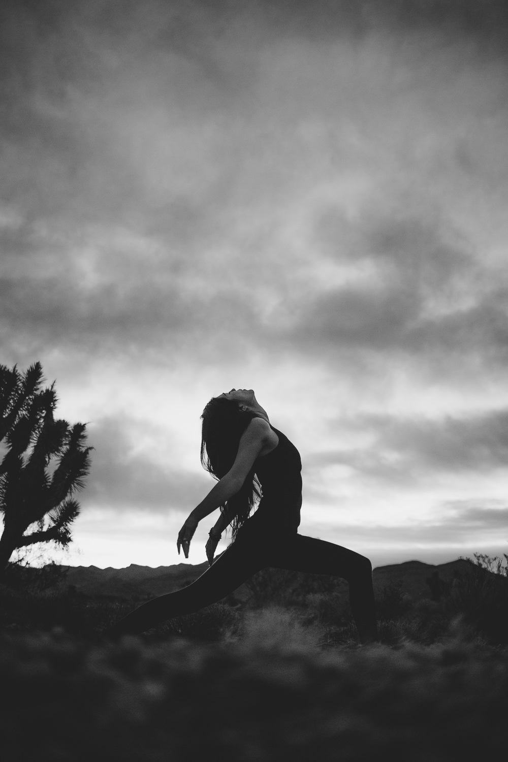 yoga in the desert portrait photography