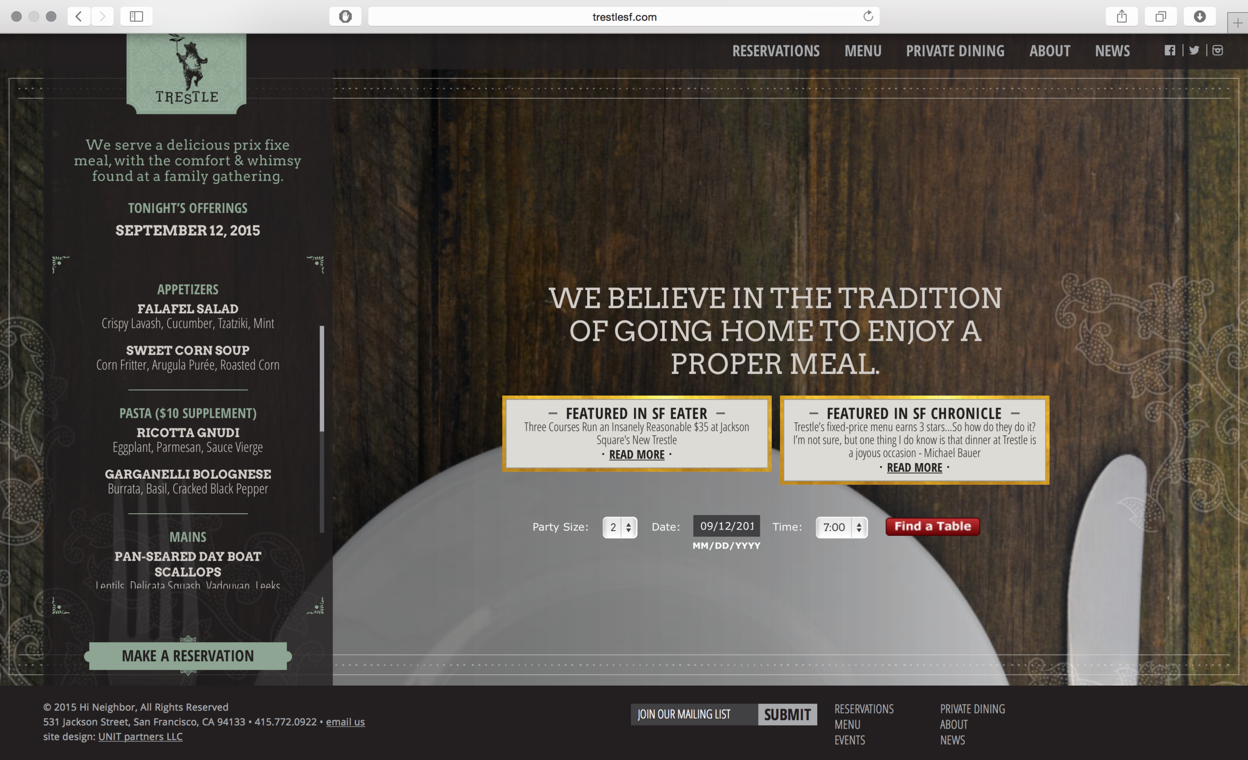 Trestle homepage