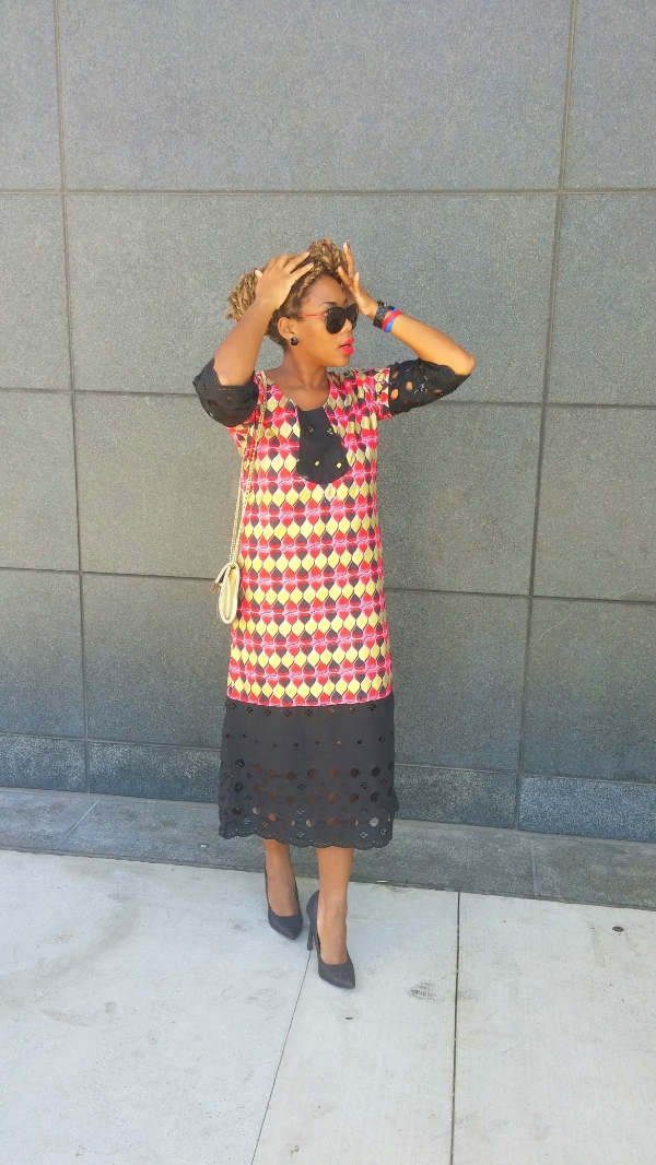 Pre Fall in red, black and gold ankara