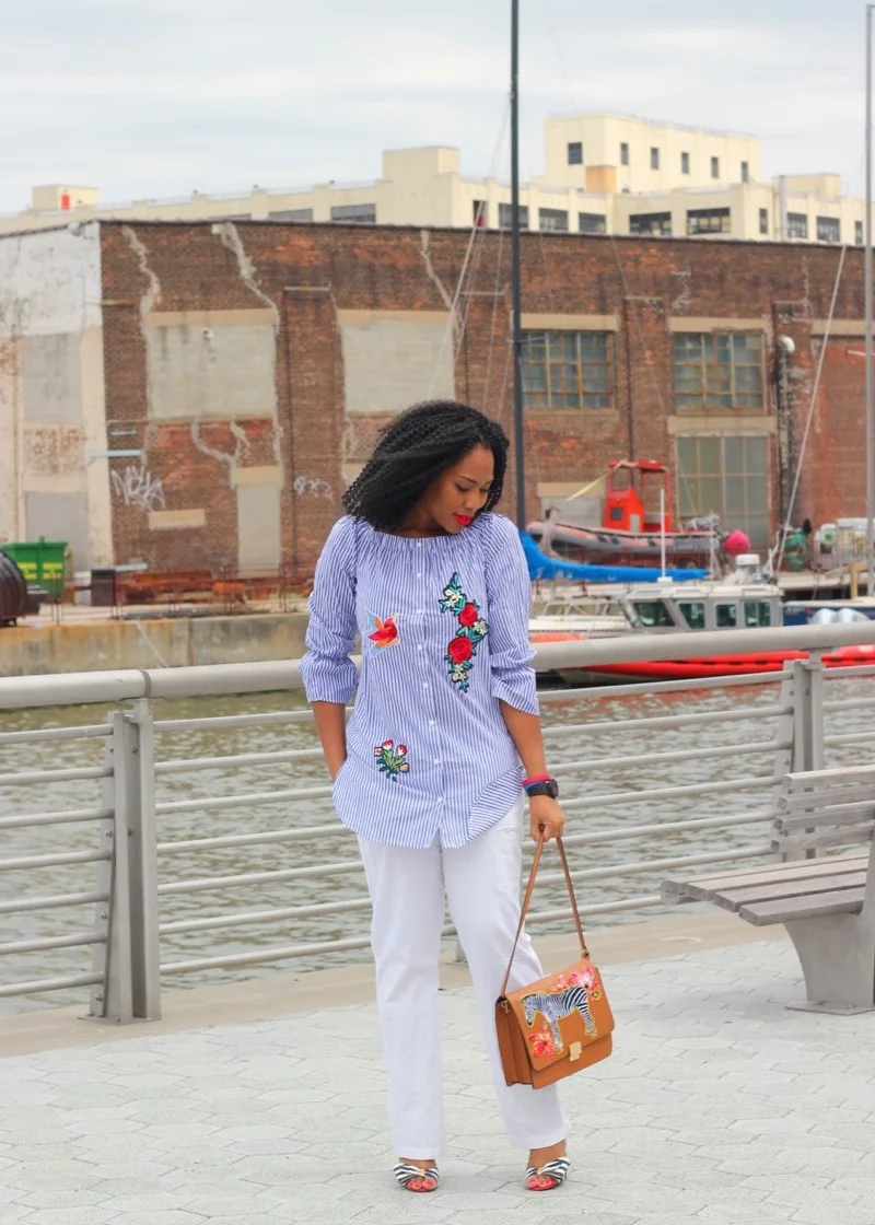 TREND ALERT!!! Blue & white pinstripe embroidered tops - one reason why