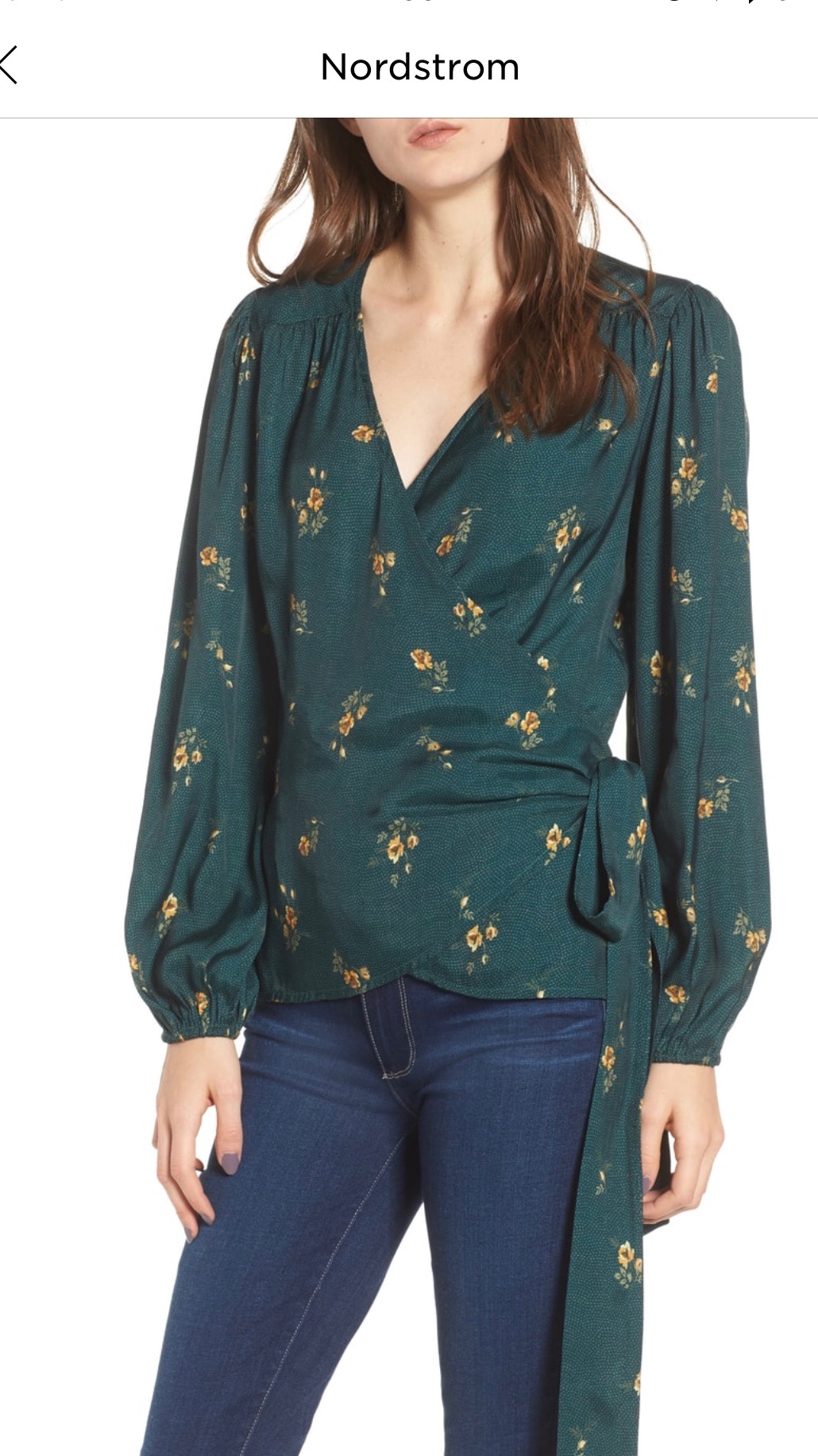 Hinge Floral Spot Wrap Top GREEN BUG DOT MIX FLORAL, Small $52.90