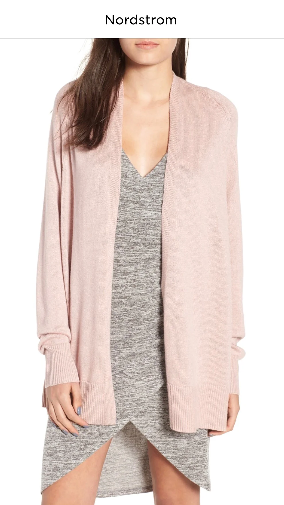 Leith Boxy Cardigan PINK ADOBE, Small $43.90