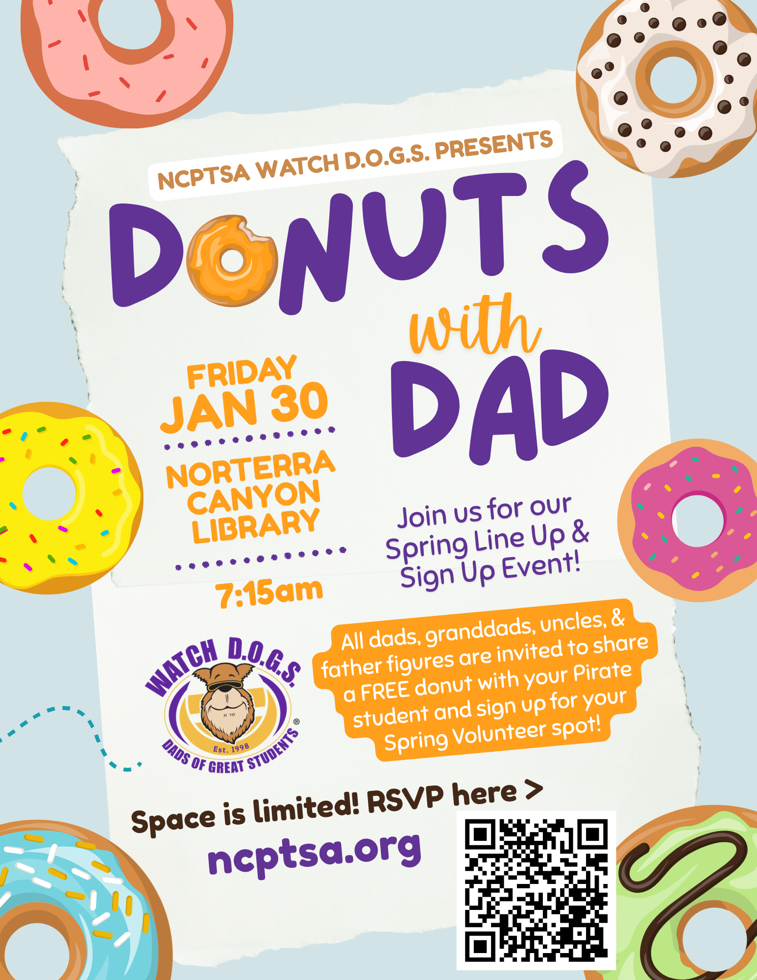 Donuts with Dads Line Up and Sign Up