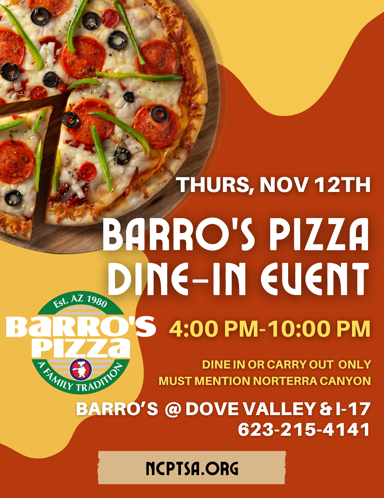 Dine Out at Barro's Pizza