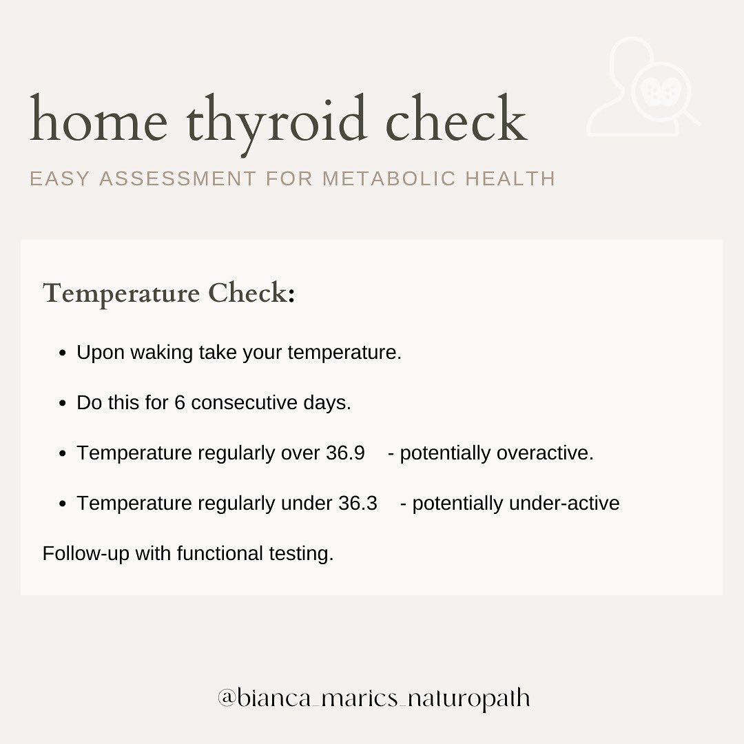 ✨If you suspect potential thyroid influences on your health, best thing to do is take control and start checking your resting temperature. 
 
- must be upon waking: better reflection of metabolic activity without other factors e.g. stress, exercise. 