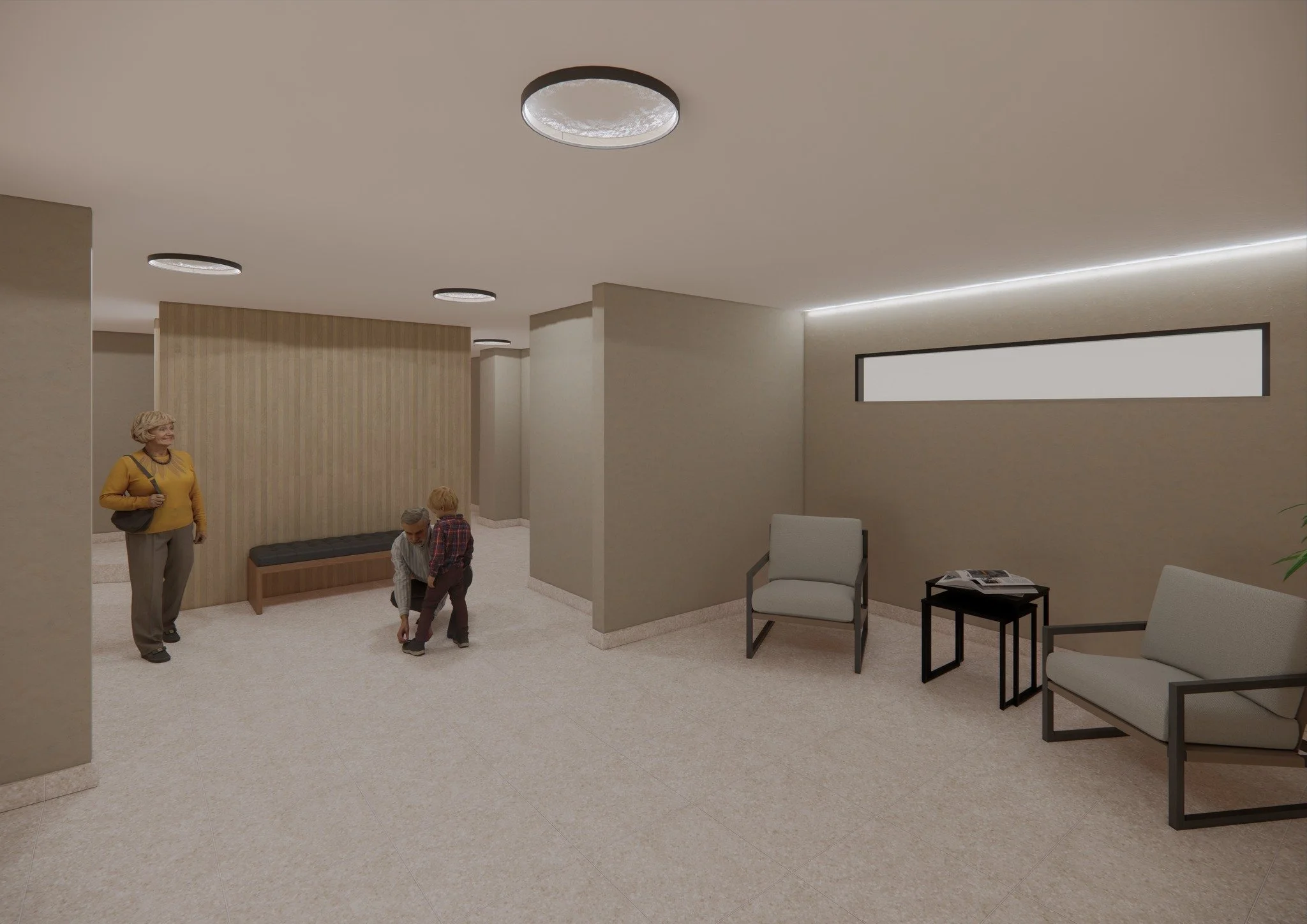 Esta es la propuesta que hemos desarrollado para la entrada de una residencia en el barrio del Actur, en Zaragoza.
Un lavado de cara que va más allá de la estética: mejora real de la accesibilidad con una rampa que cumple normat