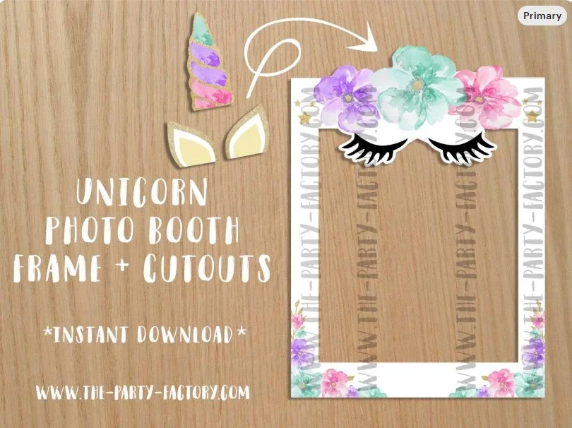 Unicorn Photo Booth Printable Frame