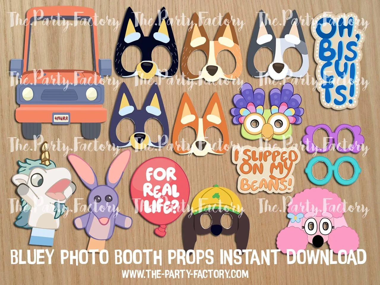 Bluey Photo Booth Printable Props