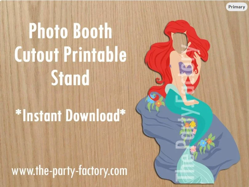Little Mermaid Photo Booth Printable Cutout