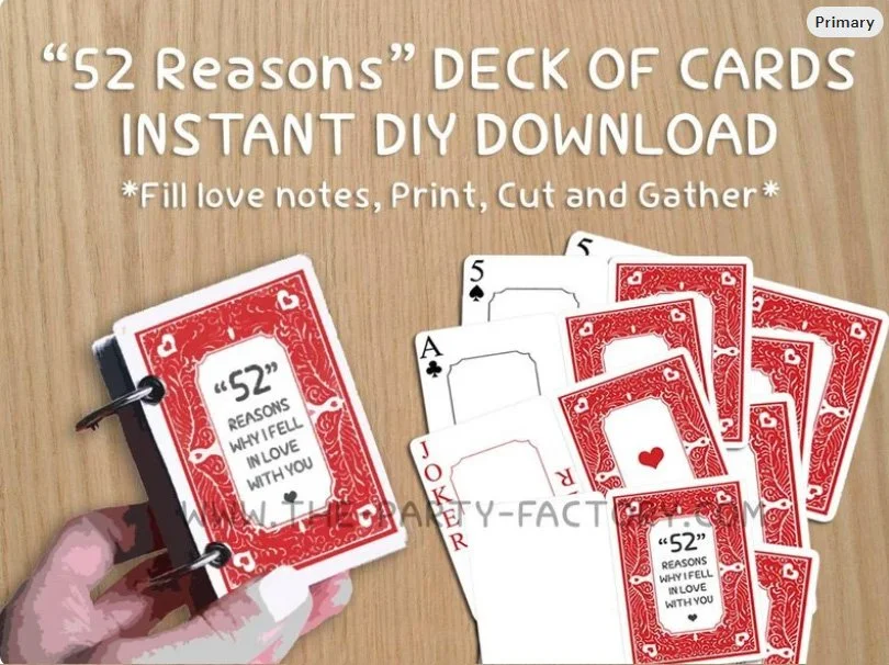 52 Reasons I love you Printable Cards