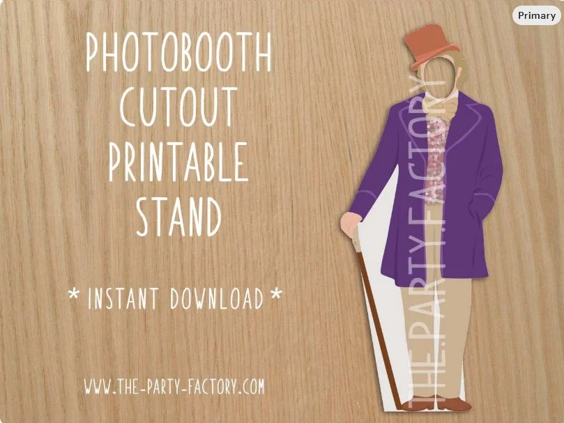 Willy Wonka Photo Booth Printable Cutout