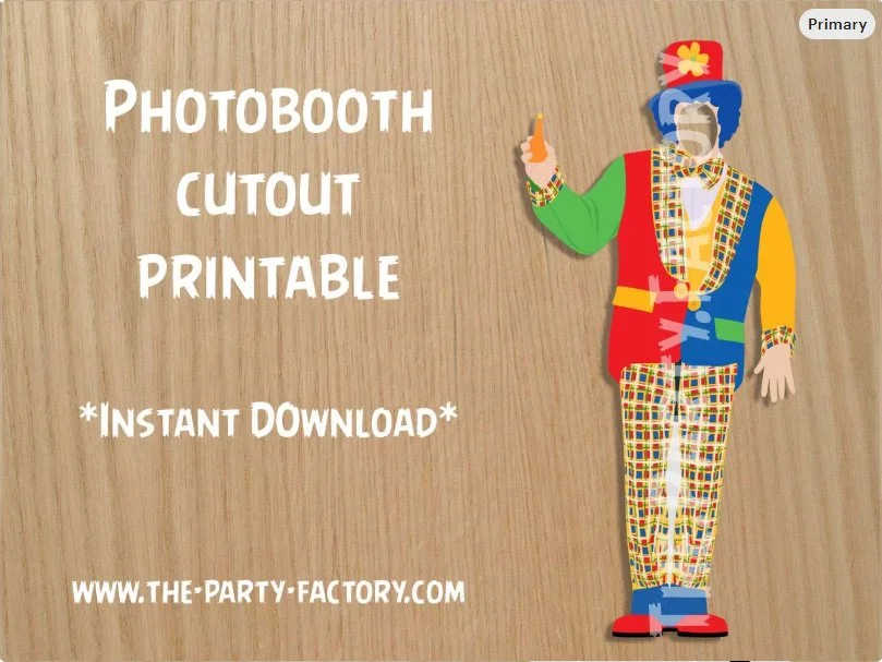 Clown Photo Booth Printable Cutout