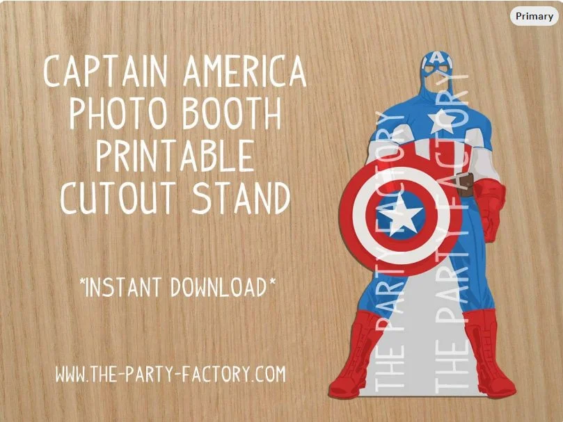 Captain AMerica Photo Booth Printable Cutout