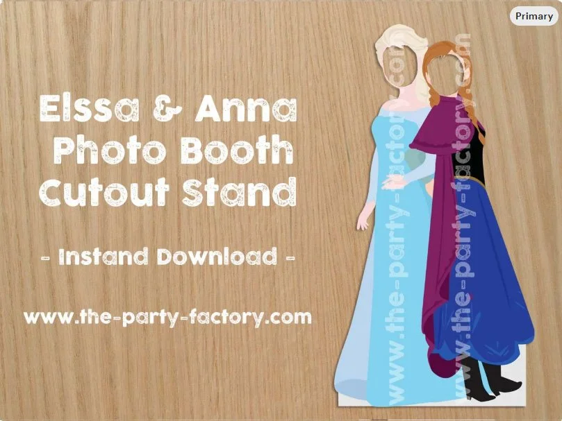 Elsa and Anna Photo Booth Printable Cutout