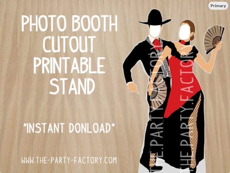 Spanish Couple Photo Booth Printable Cutout