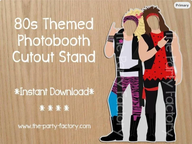 80's Couple Photo Booth Printable Cutout