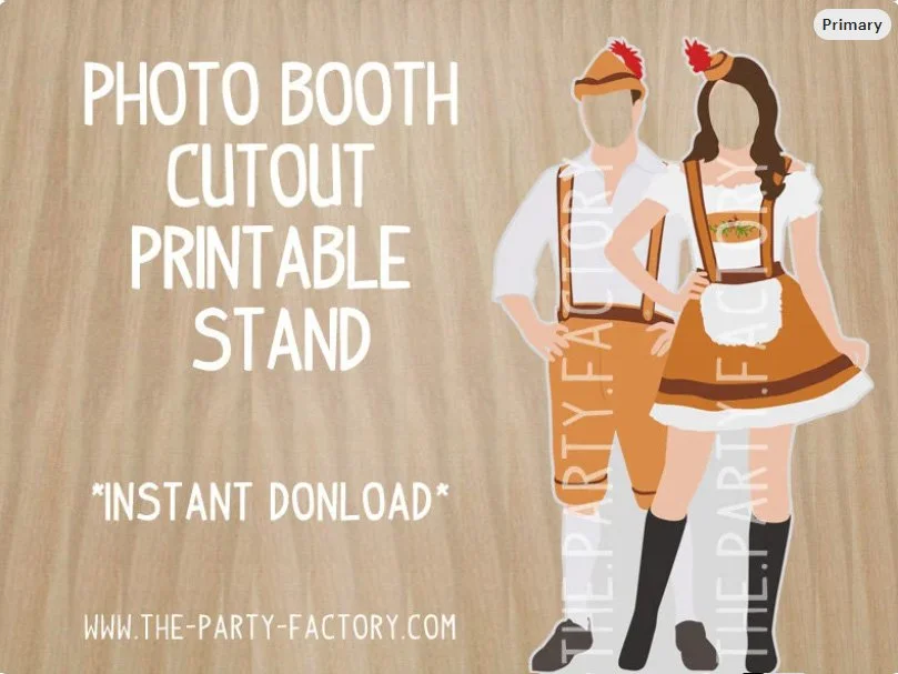German Couple Photo Booth Printable Cutout