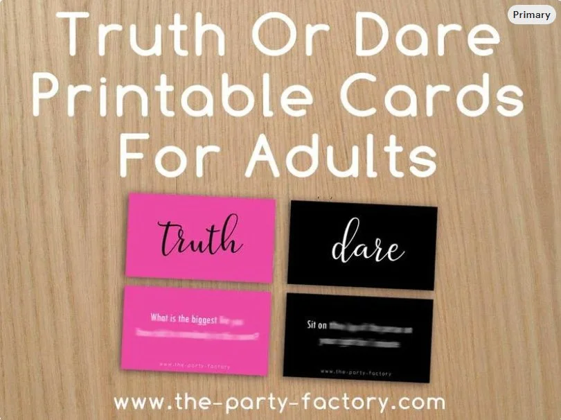Truth or Dare Printable Card Game for Adults