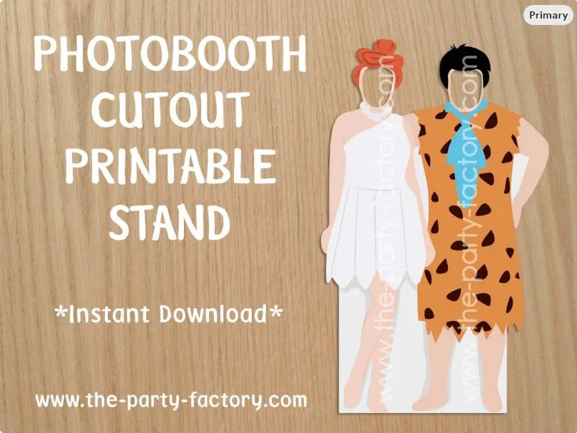 Flintstones Photo Booth Printable Cutout