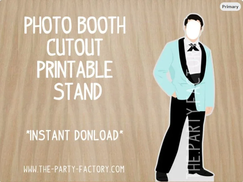 50's Male Photo Booth Printable Cutout