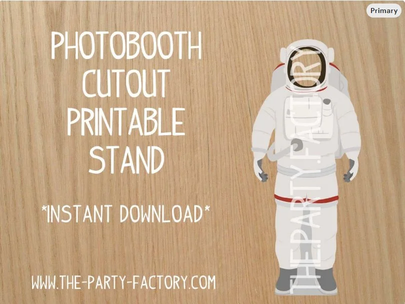 Astronaut Photo Booth Printable Cutout
