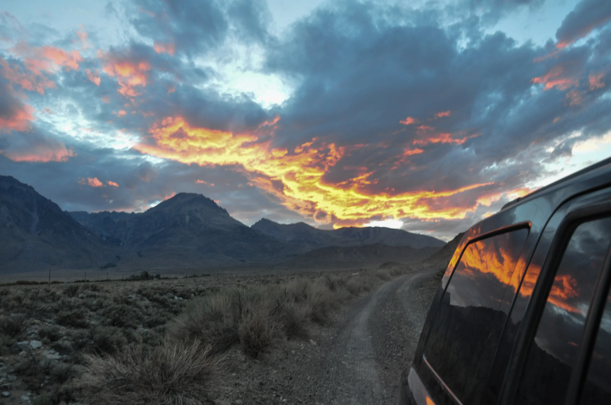 sunset over the Sierra Nevada