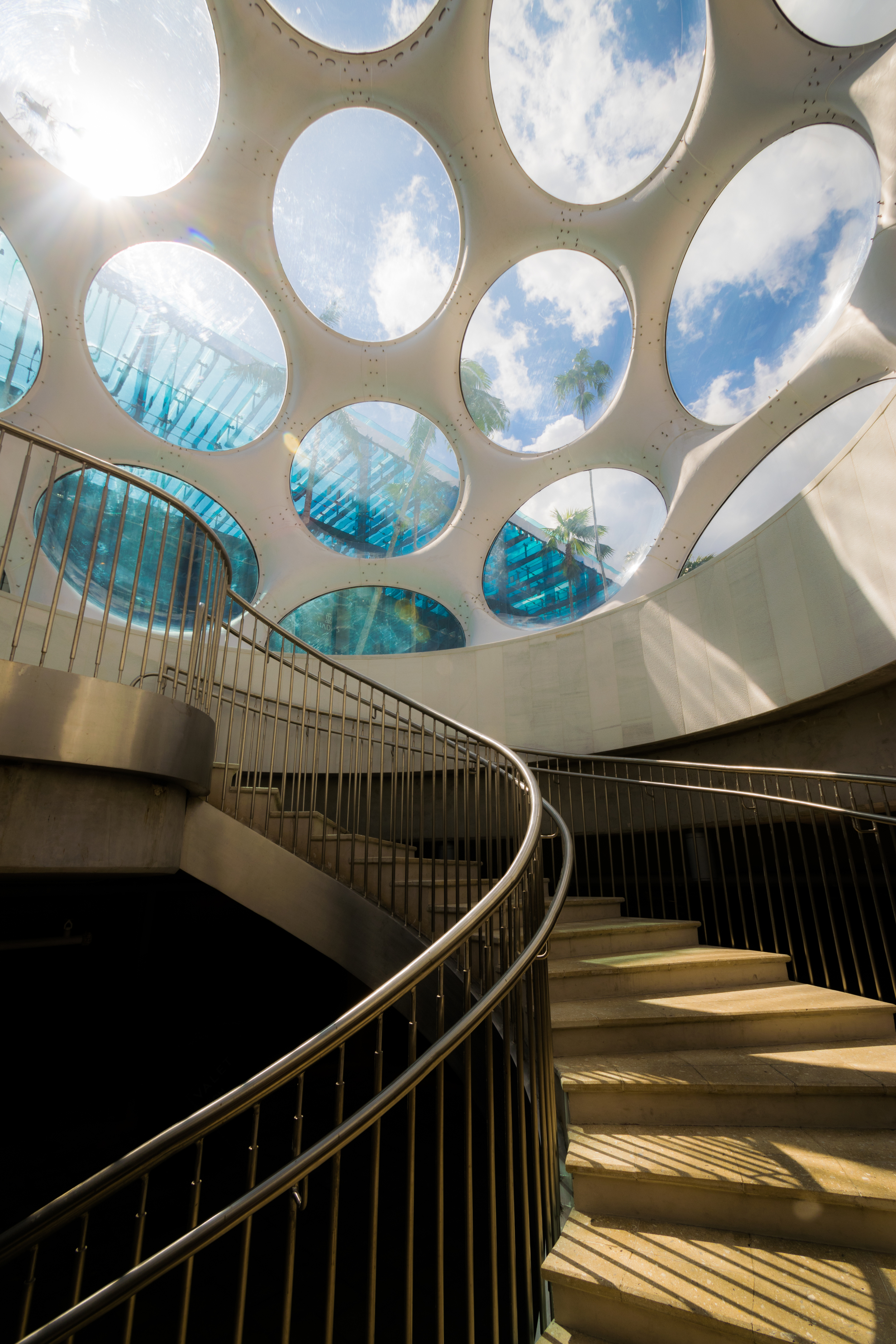 Fly's Eye Dome by Buckminster Fuller (coming up from the parking garage)