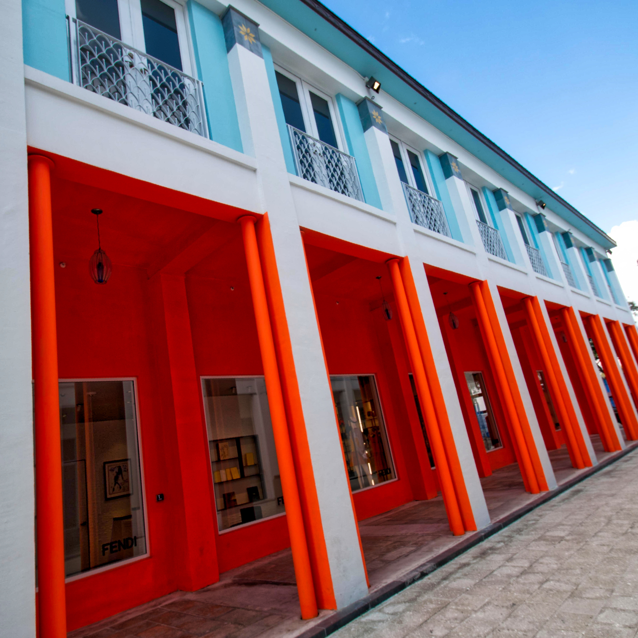 Striking colors at the Fendi store